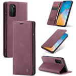 For Huawei P40 CaseMe-013 Multifunctional Horizontal Flip Leather Case with Card Slot & Holder & Wallet(Wine Red)