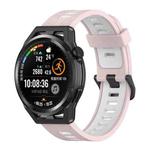 For Honor Watch GS 3 22mm Stripe Two-color Silicone Watch Band(Pink White)