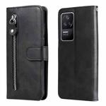 For Xiaomi Redmi K40S / Poco F4 Fashion Calf Texture Zipper Horizontal Flip Leather Phone Case(Black)