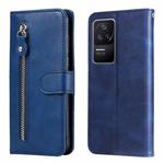 For Xiaomi Redmi K40S / Poco F4 Fashion Calf Texture Zipper Horizontal Flip Leather Phone Case(Blue)