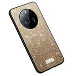 For Huawei Mate 50 Pro SULADA Shockproof TPU + Handmade Leather Phone Case(Gold)