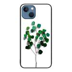 For iPhone 14 Plus Colorful Painted Glass Phone Case (Sapling)