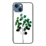 For iPhone 14 Colorful Painted Glass Phone Case (Sapling)