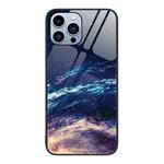 For iPhone 13 Pro Colorful Painted Glass Phone Case (Starry Sky)