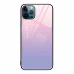 For iPhone 12 Pro Max Colorful Painted Glass Phone Case(Purple Sky)