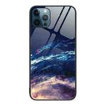 For iPhone 12 Pro Max Colorful Painted Glass Phone Case(Starry Sky)