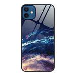 For iPhone 12 / 12 Pro Colorful Painted Glass Phone Case(Starry Sky)