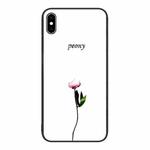 For iPhone XS Max Colorful Painted Glass Phone Case(A Flower)