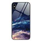 For iPhone XS Max Colorful Painted Glass Phone Case(Starry Sky)