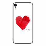 For iPhone XR Colorful Painted Glass Phone Case(Love)