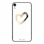 For iPhone XR Colorful Painted Glass Phone Case(Golden Love)