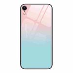 For iPhone XR Colorful Painted Glass Phone Case(Blue Sky)