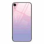 For iPhone XR Colorful Painted Glass Phone Case(Purple Sky)