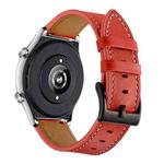 For Honor Watch GS 3 22mm Cowhide Leather Sewing Thread Watch Band(Red)