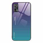 For Realme 7 Gradient Color Glass Case(Aurora Blue)