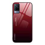 For vivo S9 Gradient Color Glass Case(Red Black)