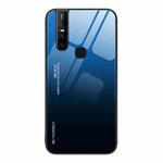 For vivo V15 Gradient Color Glass Case(Blue Black)