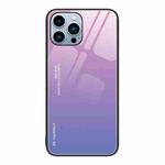 For iPhone 13 Pro Max Gradient Color Glass Case (Pink Purple)