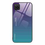 For Samsung Galaxy A12 5G Gradient Color Glass Case(Aurora Blue)
