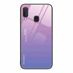 For Samsung Galaxy A20e Gradient Color Glass Case(Pink Purple)