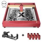 XTOOL D1 Pro-5W 高精度DIY激光雕刻机+旋转附件+垫高柱套装, Plug Type:US Plug(Golden Red)