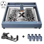 XTOOL D1 Pro-10W High Accuracy DIY Laser Engraving & Cutting Machine + Rotary Attachment + Raiser Kit, Plug Type:UK Plug(Metal Gray)