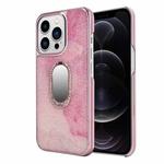 For iPhone 12 Pro Diamond Ring Holder Phone Case(Pink)