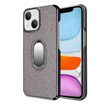 For iPhone 11 Diamond Ring Holder Phone Case (Light Grey)