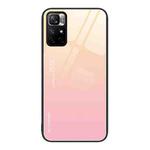 For Xiaomi Redmi Note 11 5G/Poco M4 Pro Gradient Color Glass Case(Yellow Pink)