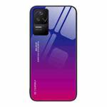 For Xiaomi Redmi K40S Gradient Color Glass Case(Purple Red)