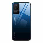 For Xiaomi Redmi K50 Gradient Color Glass Case(Blue Black)