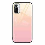 For Xiaomi Redmi Note 10 Pro 4G Global Gradient Color Glass Case(Yellow Pink)