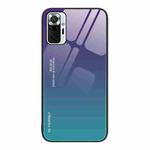 For Xiaomi Redmi Note 10 Pro 4G Global Gradient Color Glass Case(Aurora Blue)