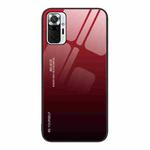 For Xiaomi Redmi Note 10 Pro 4G Global Gradient Color Glass Case(Red Black)