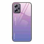 For Xiaomi Redmi Note 11T Pro Gradient Color Glass Case(Pink Purple)
