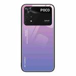 For Xiaomi Poco M4 Pro 4G Gradient Color Glass Case(Pink Purple)