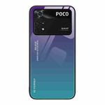 For Xiaomi Poco M4 Pro 4G Gradient Color Glass Case(Aurora Blue)