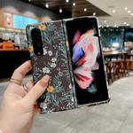 For Samsung Galaxy Z Fold4 Frosted Flower Pattern Protective Phone Case(Gardenia)