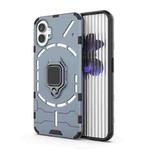 For Nothing Phone 1 PC + TPU Shockproof Protective Phone Case with Magnetic Ring Holder(Navy Blue)