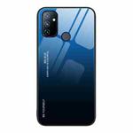 For OnePlus Nord N100 Gradient Color Glass Case(Blue Black)