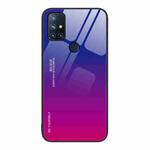 For OnePlus Nord N10 5G Gradient Color Glass Case(Purple Red)