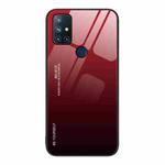 For OnePlus Nord N10 5G Gradient Color Glass Case(Red Black)