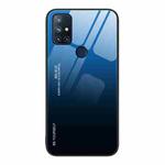 For OnePlus Nord N10 5G Gradient Color Glass Case(Blue Black)