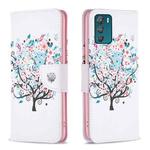 For Motorola Moto G42 4G Colored Drawing Pattern Leather Phone Case(Tree)