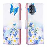 For Motorola Moto G62 Colored Drawing Pattern Leather Phone Case(Butterfly Love)