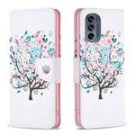 For Motorola Moto G62 Colored Drawing Pattern Leather Phone Case(Tree)