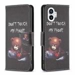 For Nothing Phone 1 Colored Drawing Pattern Leather Phone Case(Bear)