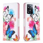 For OPPO A57 4G Colored Drawing Pattern Leather Phone Case(Butterflies)