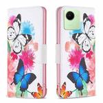 For Realme C30 Colored Drawing Pattern Leather Phone Case(Butterflies)