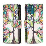 For Motorola Moto G42 4G Colored Drawing Pattern Zipper Leather Phone Case(Big Tree)